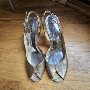 Gold Sling Back Shoes (8)